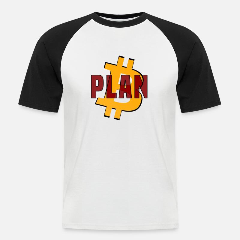 Plan B - Männer Baseball-T-Shirt - Weiß/Schwarz
