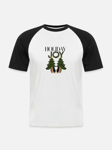 Weihnachtsbäume auf High Heels - Männer Baseball-T-Shirt - Weiß/Schwarz