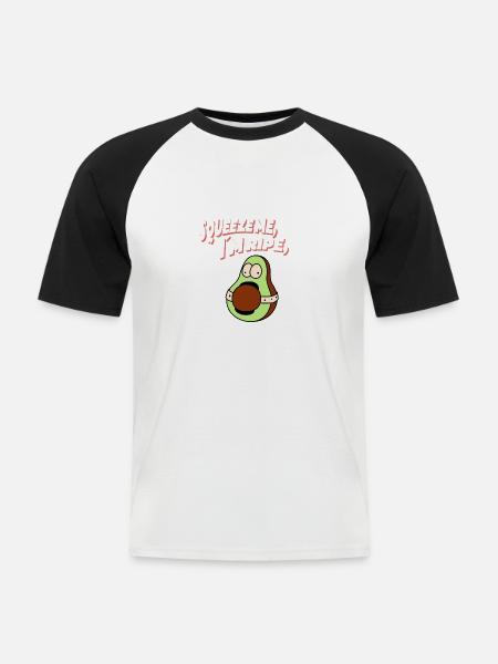 Squeeze Me, I’m Ripe - Männer Baseball-T-Shirt - Weiß/Schwarz