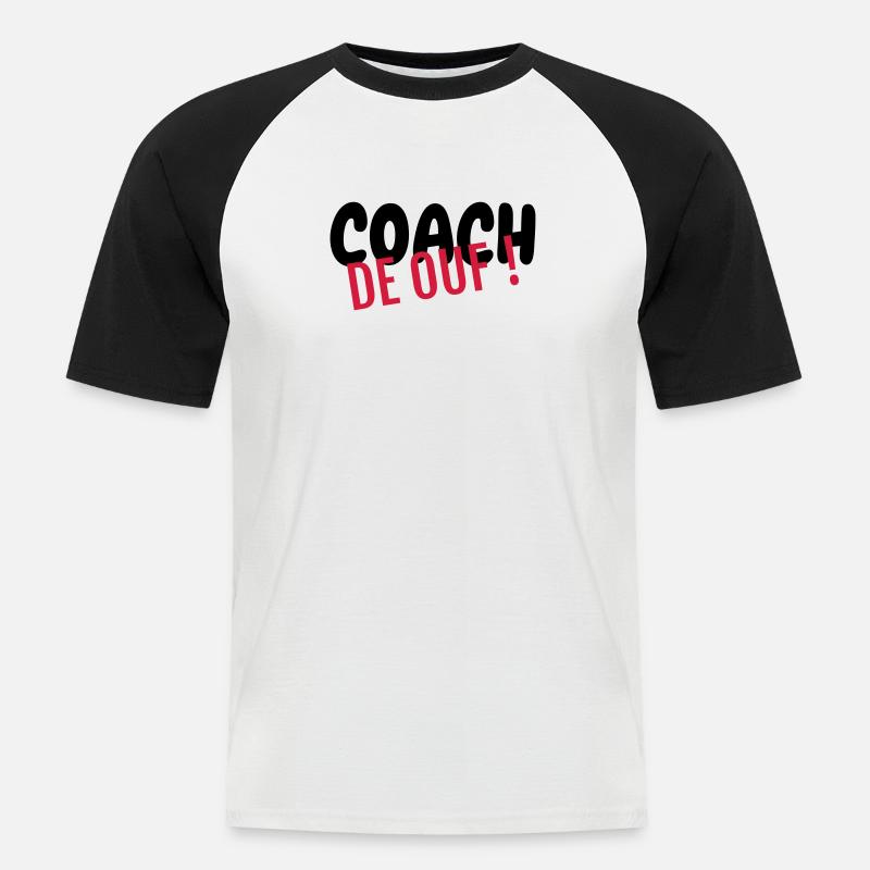 Coach / Coaching / Trainer / Sport - Männer Baseball-T-Shirt - Weiß/Schwarz