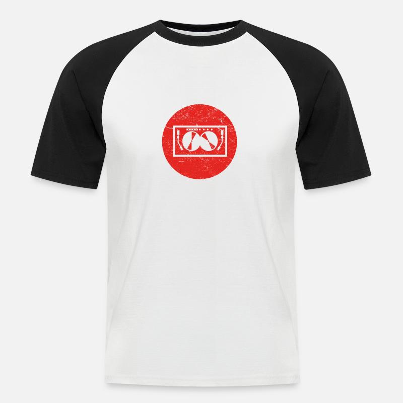 Geschenk TECHNO DJ ELECTRO - Männer Baseball-T-Shirt - Weiß/Schwarz
