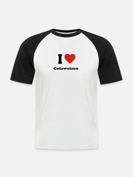 Bayern basst bayrisch bier Colaweizen - Männer Baseball-T-Shirt - Weiß/Schwarz