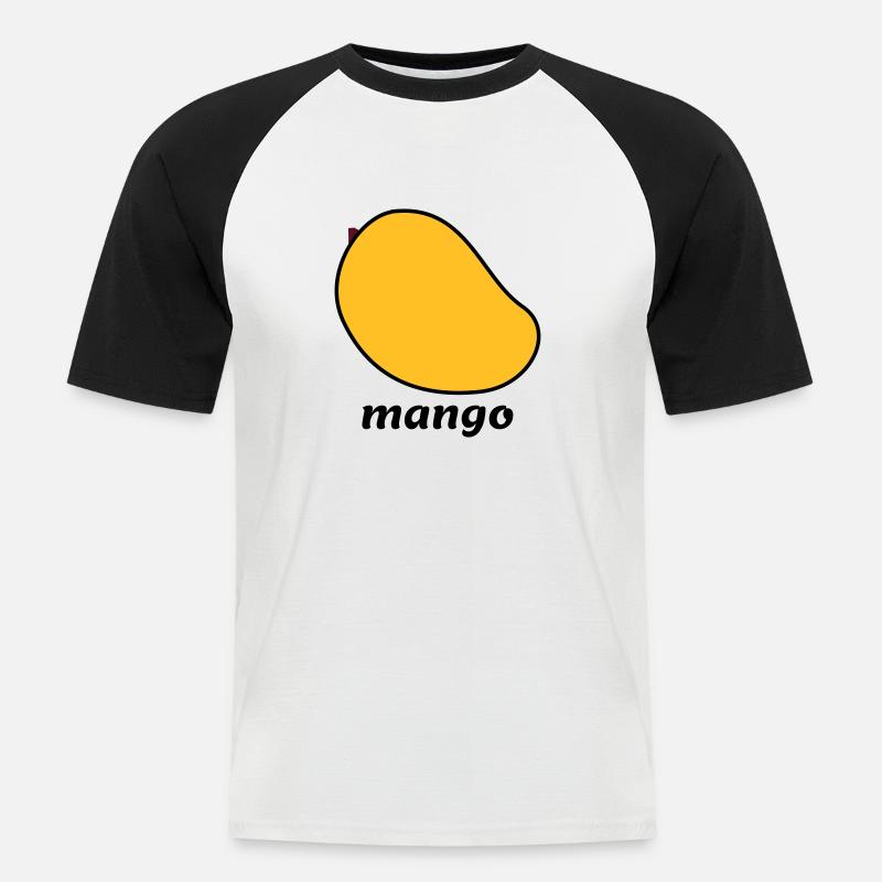mango - Männer Baseball-T-Shirt - Weiß/Schwarz