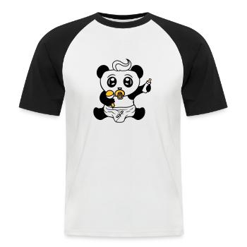 child baby rattle pacifier diaper little boy s - Men's Baseball T-Shirt - white/black - Front - Nik (191cm)