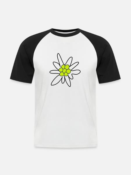 Edelweiss, ghosteweed - Men's Baseball T-Shirt - white/black