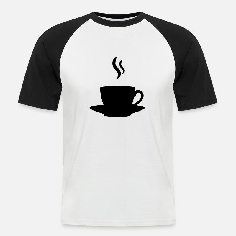 Kaffee oder Tee - Männer Baseball-T-Shirt - Weiß/Schwarz