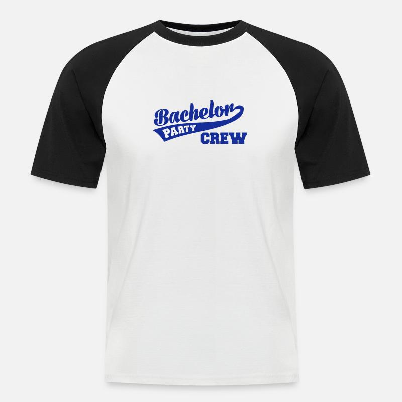 Bachelor Party Crew - Männer Baseball-T-Shirt - Weiß/Schwarz