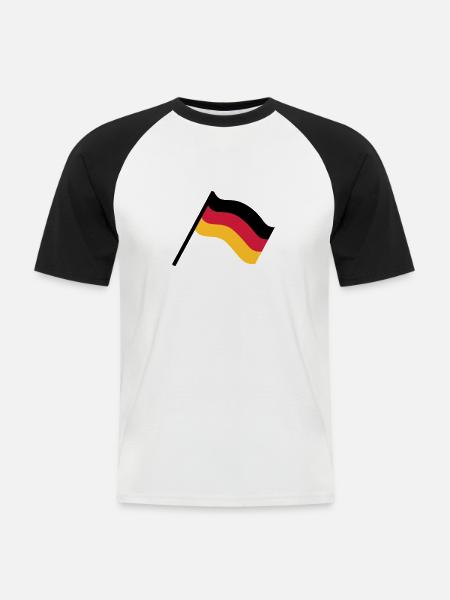 Germany flag - Men's Baseball T-Shirt - white/black