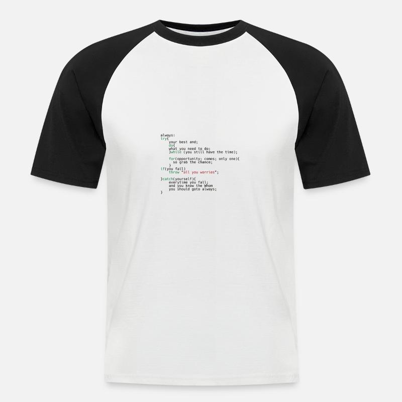 Geek Coder - Men's Baseball T-Shirt - white/black