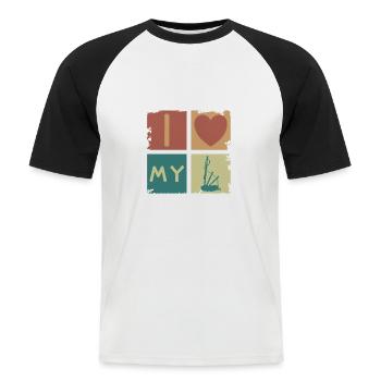 Dudelsack Vintage Sackpfeife Instrument Geschenk - Männer Baseball-T-Shirt - Weiß/Schwarz - Vorne - Nik (191cm)