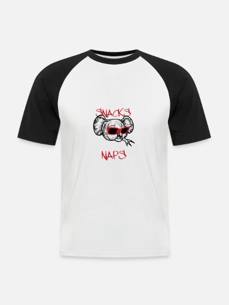 Koala Australien lustiges Geschenk - Männer Baseball-T-Shirt - Weiß/Schwarz