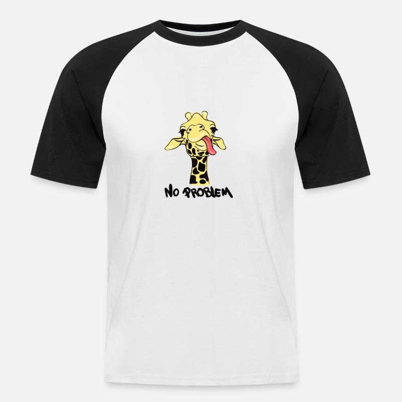 giraffe, no problem - Männer Baseball-T-Shirt - Weiß/Schwarz