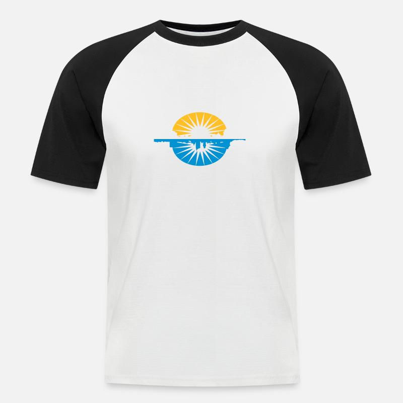Leipzig Skyline - Männer Baseball-T-Shirt - Weiß/Schwarz