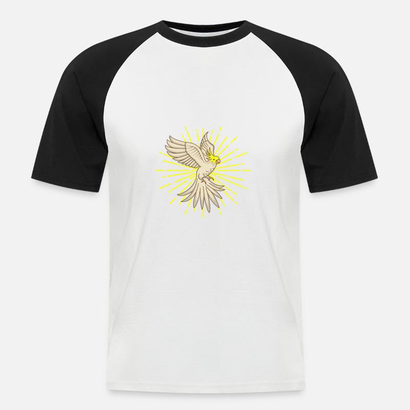 NYMPHENSTTICH IM FLUG Vogel Geschenk - Männer Baseball-T-Shirt - Weiß/Schwarz