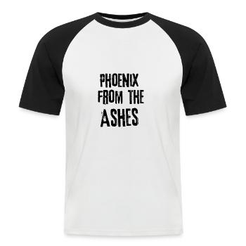 Phoenix from the ashes - Men's Baseball T-Shirt - white/black - Front - Nik (191cm)