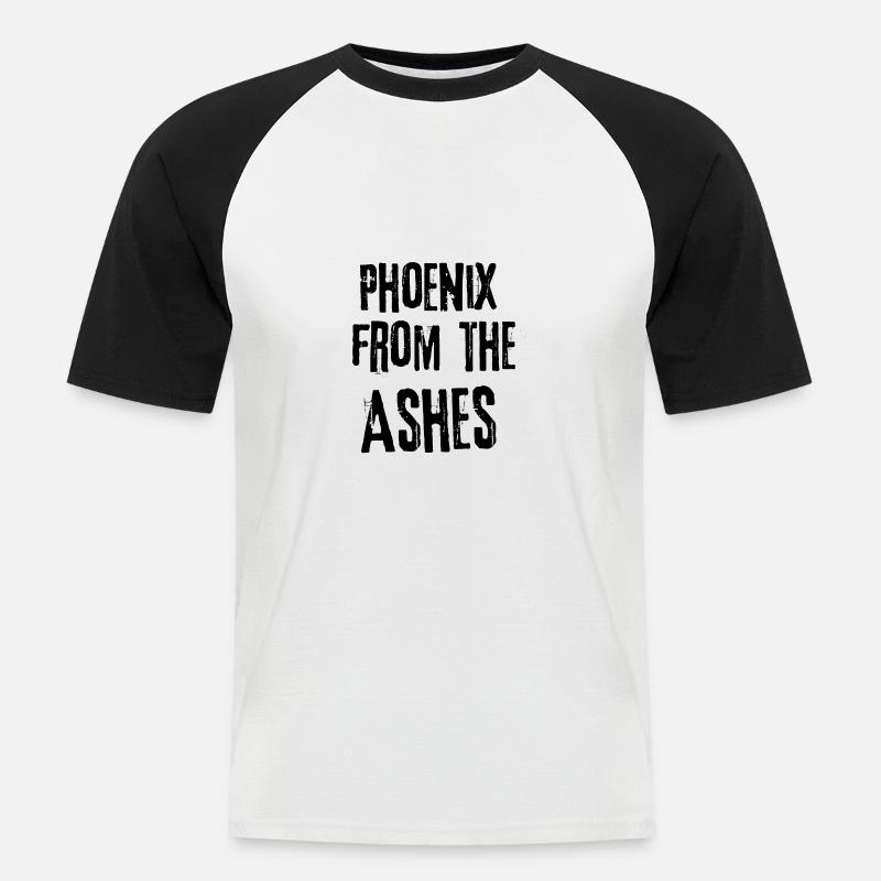 Phoenix from the ashes - Männer Baseball-T-Shirt - Weiß/Schwarz