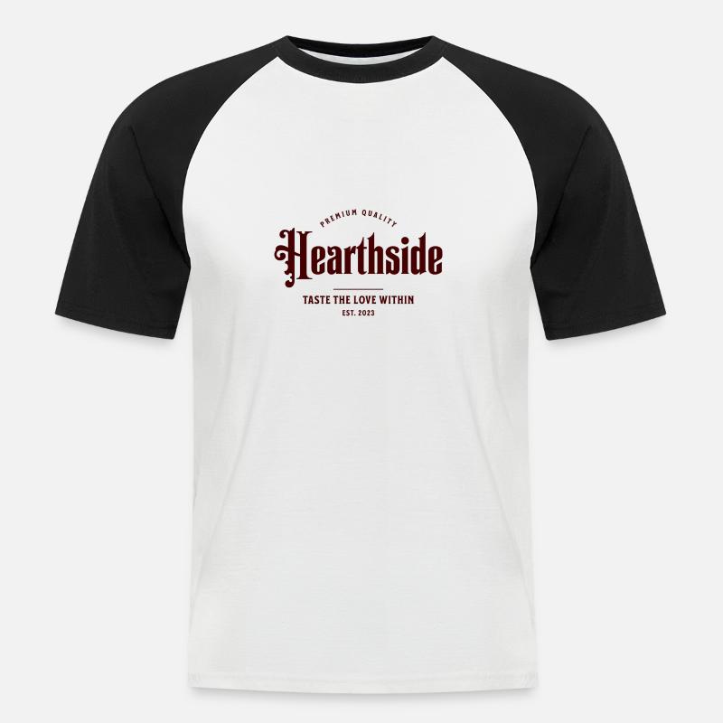 Hearthside - Männer Baseball-T-Shirt - Weiß/Schwarz
