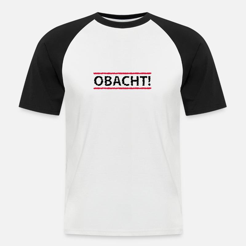 Obacht, 2fb - Männer Baseball-T-Shirt - Weiß/Schwarz