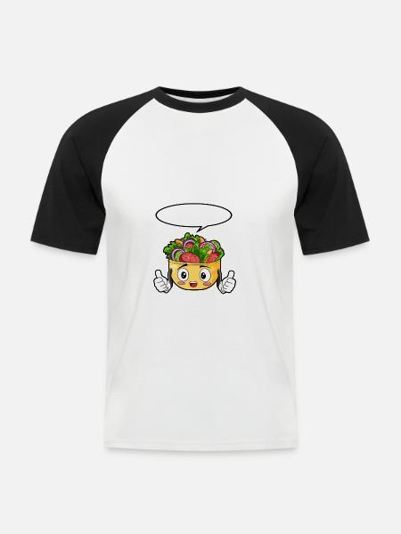 Salat Essen Feinschmecker Geschenk - Männer Baseball-T-Shirt - Weiß/Schwarz