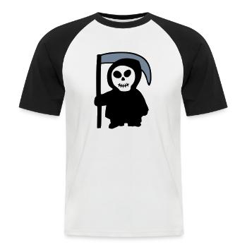 Passage - T-shirt baseball manches courtes Homme - blanc/noir - Devant - Nik (191cm)