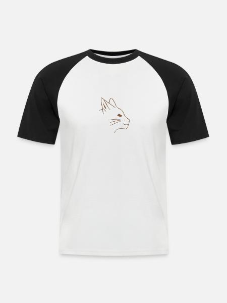 Katzenfreunde Katze - Männer Baseball-T-Shirt - Weiß/Schwarz