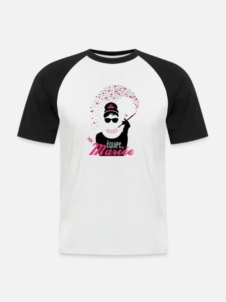 team bride - bride - EVJF - tiffany - Men's Baseball T-Shirt - white/black