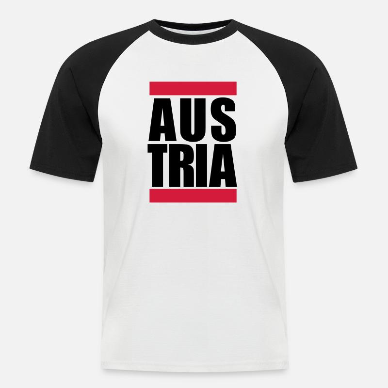 Austria Logo Design - Männer Baseball-T-Shirt - Weiß/Schwarz