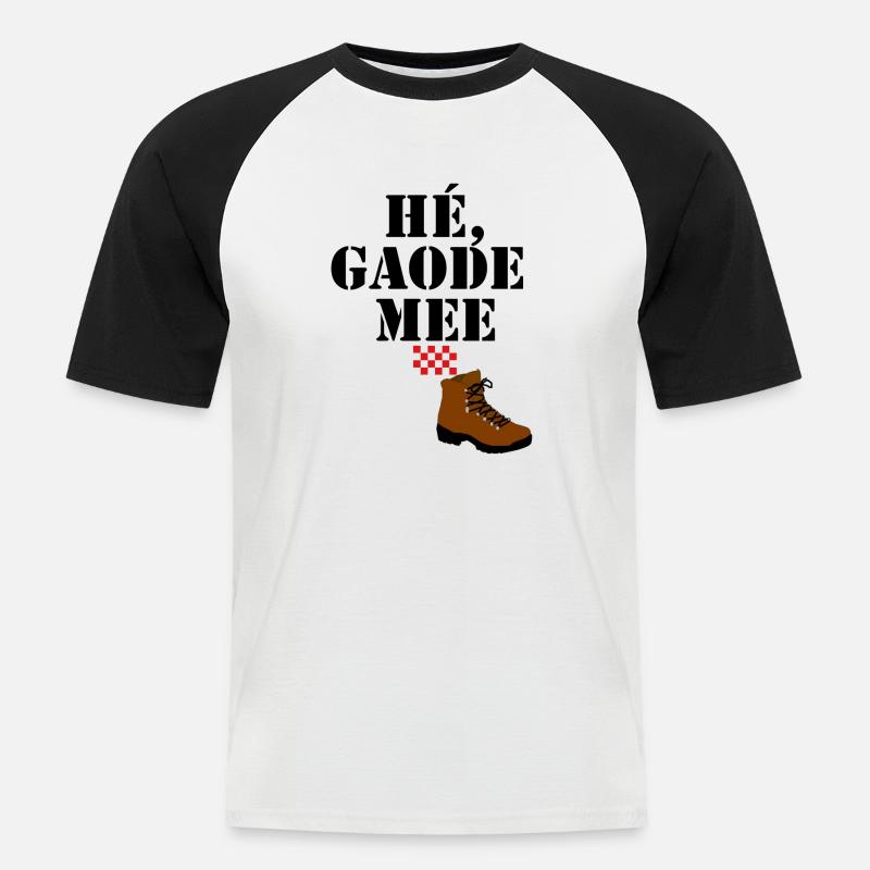 hey gaode me, Brabant text - Männer Baseball-T-Shirt - Weiß/Schwarz