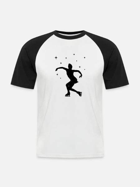 eisläuferin eislaufen skating - Männer Baseball-T-Shirt - Weiß/Schwarz
