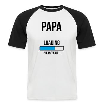 Futur Papa - à personnaliser - T-shirt baseball manches courtes Homme - blanc/noir - Devant - Nik (191cm)