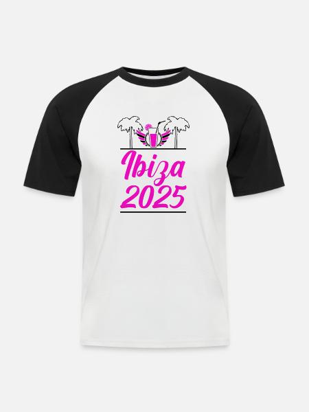 Ibiza 2025 - Men's Baseball T-Shirt - white/black