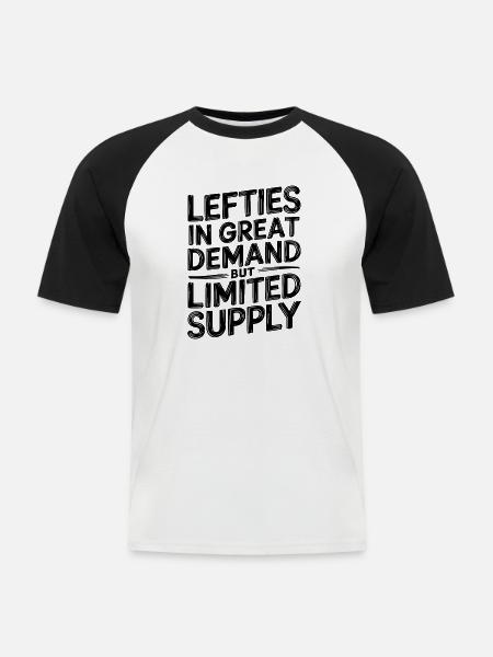 Linkshänder mit Stil gesucht - Männer Baseball-T-Shirt - Weiß/Schwarz