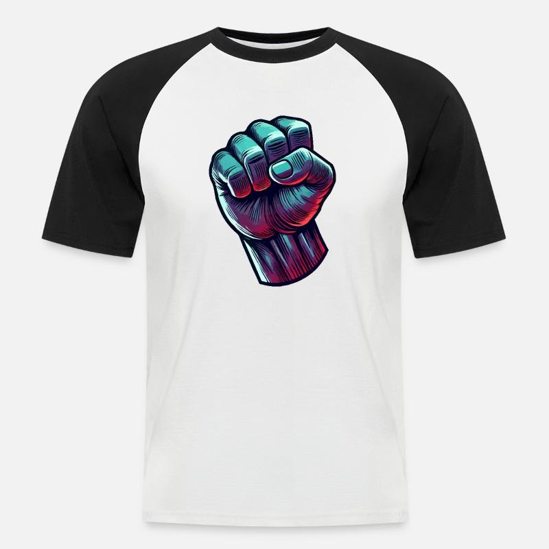 faust comic - Männer Baseball-T-Shirt - Weiß/Schwarz