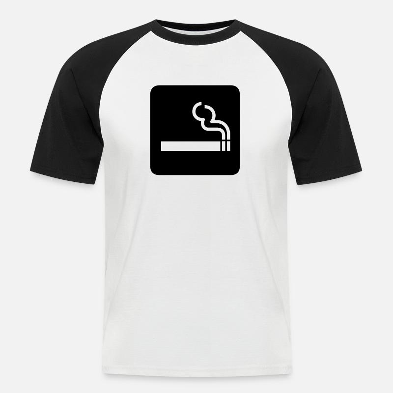 Zigarette! Geschenk Idee Geschenkidee - Männer Baseball-T-Shirt - Weiß/Schwarz