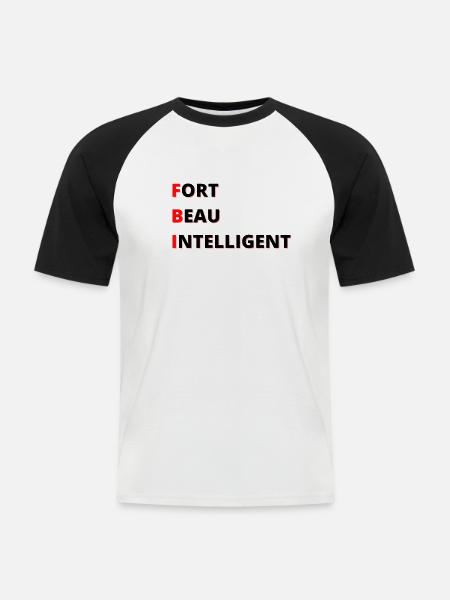 FBI very nice intelligent - Men's Baseball T-Shirt - white/black
