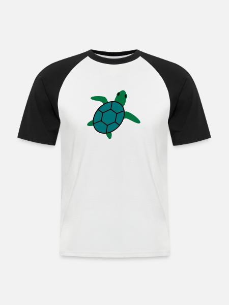 turtle - Men's Baseball T-Shirt - white/black