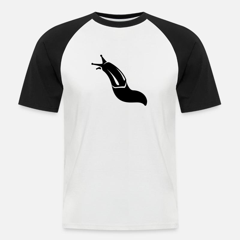 Nacktschnecke - Männer Baseball-T-Shirt - Weiß/Schwarz