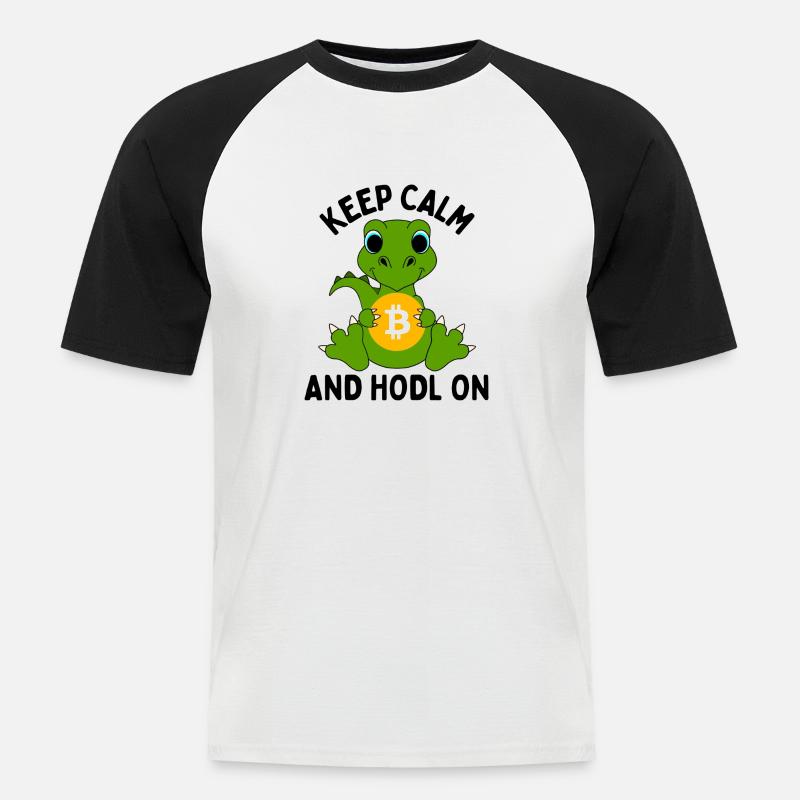 Bitcoin Crypto Kryptowährungen Geschenkidee - Männer Baseball-T-Shirt - Weiß/Schwarz