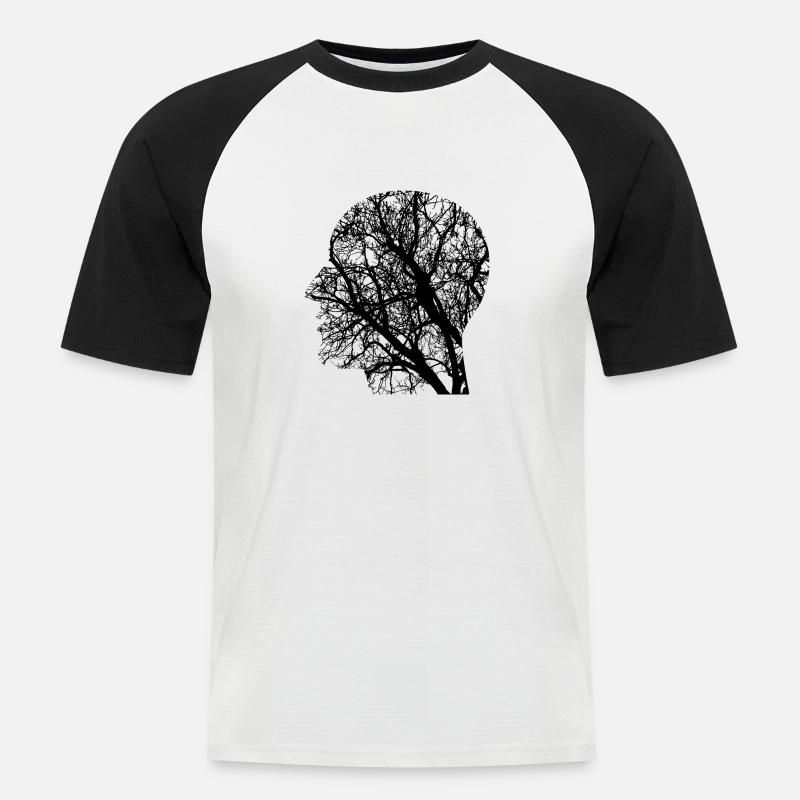 Networked - Mind Network - Men's Baseball T-Shirt - white/black