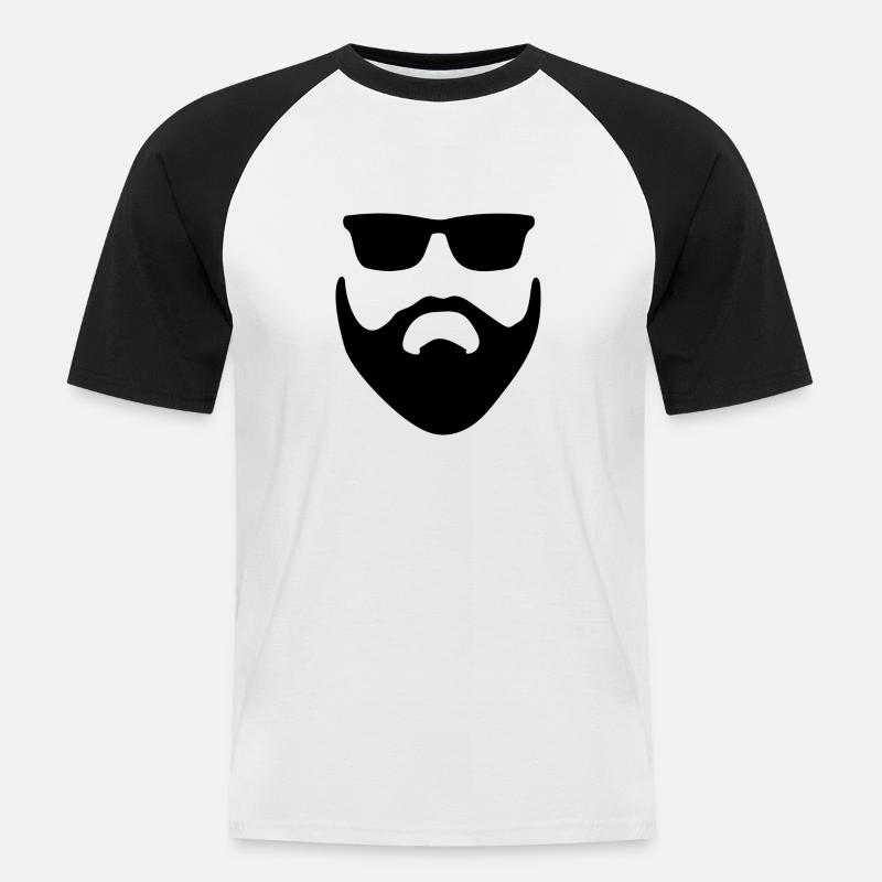 Mann mit Bart - Männer Baseball-T-Shirt - Weiß/Schwarz