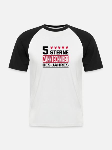 zahntechniker - Männer Baseball-T-Shirt - Weiß/Schwarz