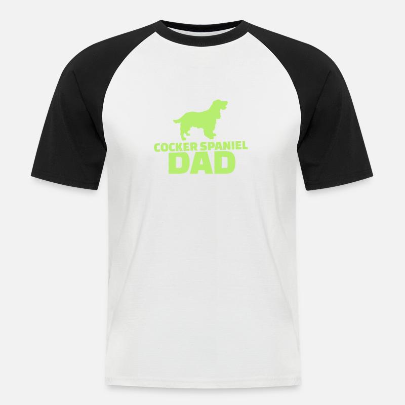 Cocker Spaniel - Männer Baseball-T-Shirt - Weiß/Schwarz