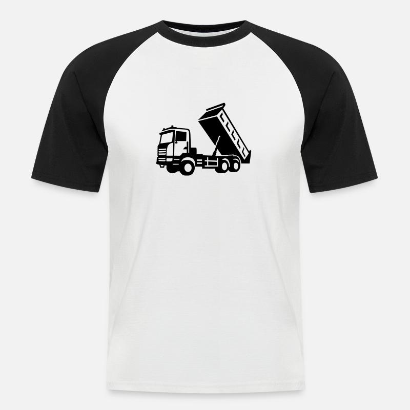 LKW - Männer Baseball-T-Shirt - Weiß/Schwarz
