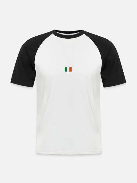 ireland - Männer Baseball-T-Shirt - Weiß/Schwarz