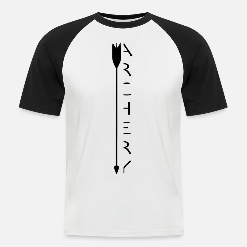Bogenschießen Bogenschiessen Archery Pfeil Bogen - Männer Baseball-T-Shirt - Weiß/Schwarz