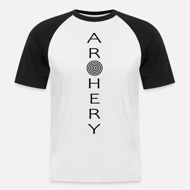 Bogenschießen Bogenschiessen Archery Pfeil Bogen - Männer Baseball-T-Shirt - Weiß/Schwarz