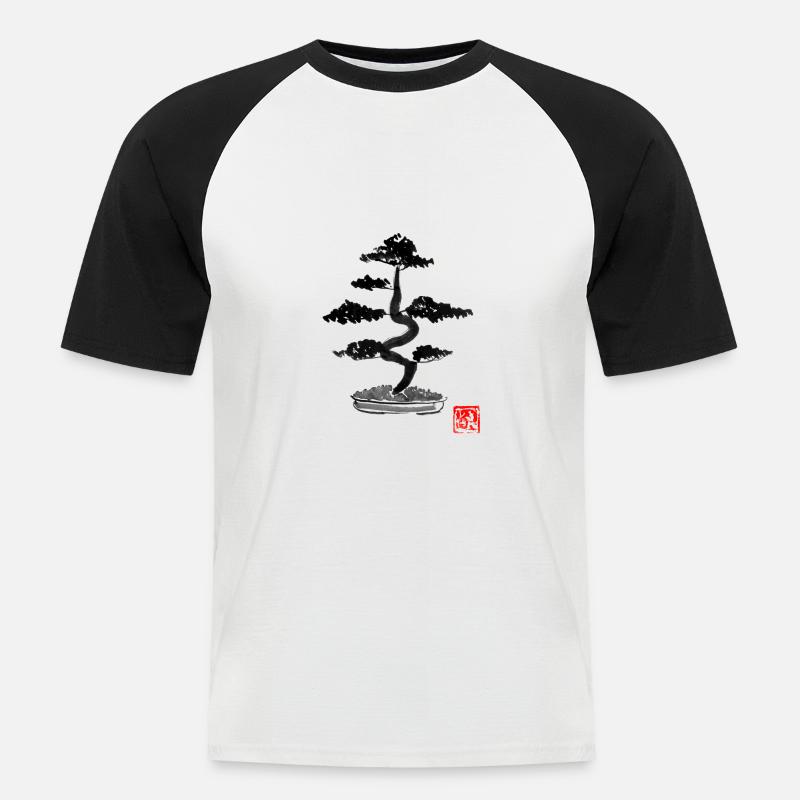 Bonzai - Männer Baseball-T-Shirt - Weiß/Schwarz