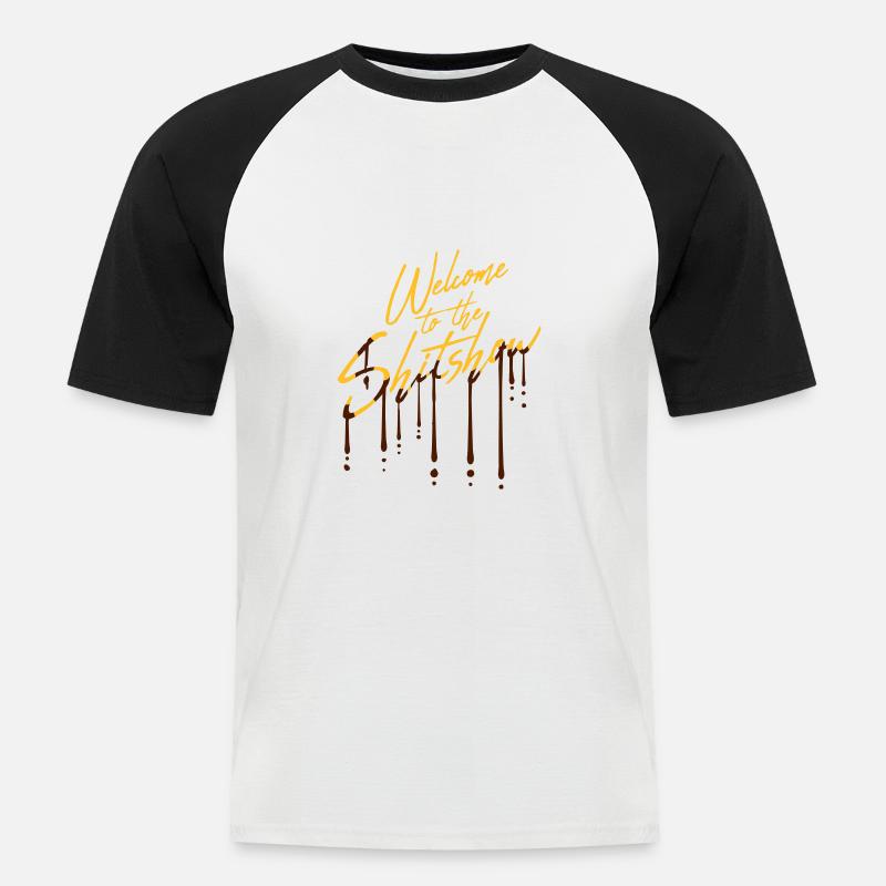 Graffiti Tropfen Shitshow - Männer Baseball-T-Shirt - Weiß/Schwarz