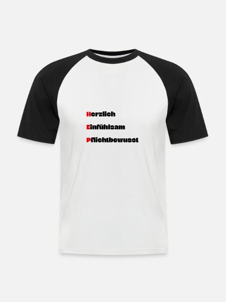 Heilerziehungspfleger HEP Abkürzung Spruch - Männer Baseball-T-Shirt - Weiß/Schwarz