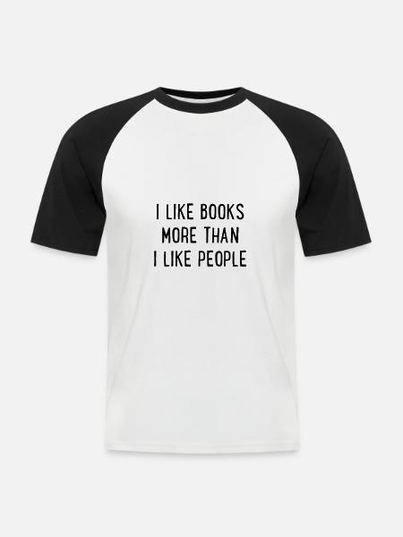 Books - Men's Baseball T-Shirt - white/black